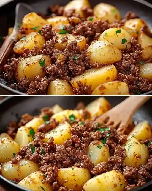 Skillet Ground Beef and Potatoes 