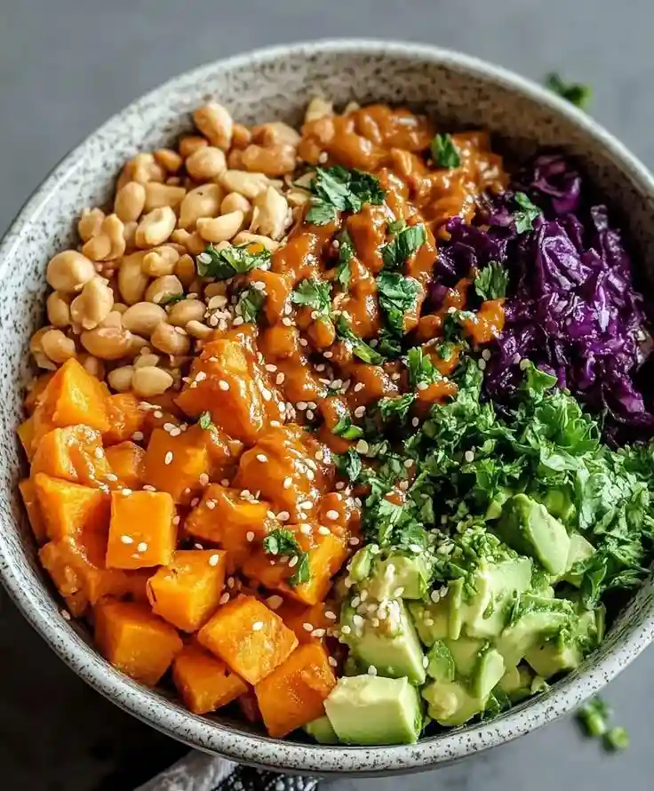 Asian Buddha Bowl with Peanut Butter