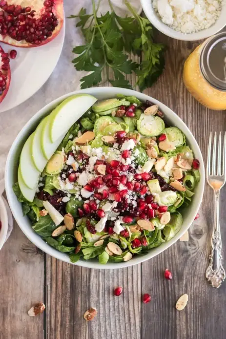 Raw Shredded Brussels Sprouts Salad