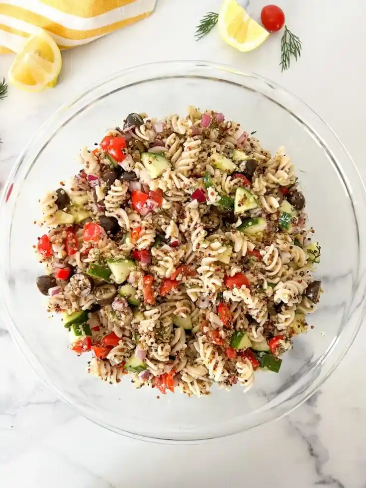 Quinoa Pasta Cold Salad With Olives