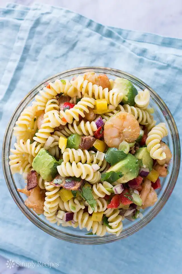 Shrimp, Bacon, Avocado Pasta Salad