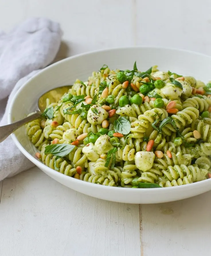 Homemade Pesto & Pine Nuts Pasta Salad Recipe