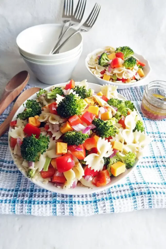 Broccoli Pasta Salad with Tomato Vinaigrette